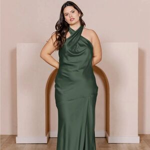 ON SALE - Size 6 Deep Olive Satin Revelry Dress